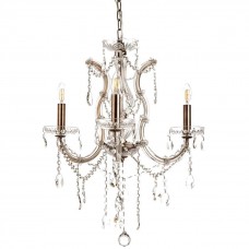 Φωτιστικό Κρεμαστό 3xE14 Μεταλλικό Κρύσταλλα και Γυαλί σε Οξυντέ 5244-3-O